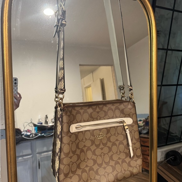 Coach Mae File Brown Signature Crossbody Bag - Picture 1 of 12